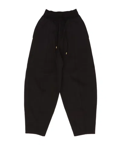 Loro Piana Drawsring Wide-leg Trousers In Black