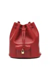 Loro Piana Drawstring Calfskin Backpack In Red