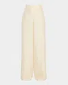 Loro Piana Dresden Diamond Cloquet Wide-leg Trousers In A0ch Natural Ivory