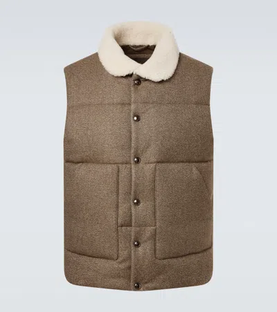 Loro Piana Dug Wool And Cashmere Vest In Brown
