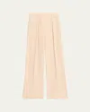Loro Piana Edward Pleated Wide-leg Trousers In Orange