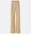 Loro Piana Edward Silk Wide-leg Pants In Beige