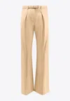 Loro Piana Edward Silk Wide-leg Pants In Beige
