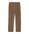 Loro Piana Elastic Ribbed Waist Knitted Casual Pants In Smoky Wood Color