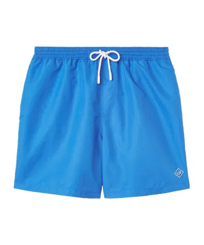 Loro Piana Elastic Waist-edge Beach Shorts In Blue