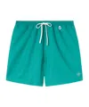 Loro Piana Elastic Waist-edge Beach Shorts In Porcelain Green