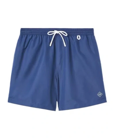 Loro Piana Elastic Waist-edge Beach Shorts In Twilight Blue