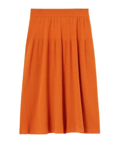 Loro Piana Elastic Waist Skirt In Orange