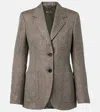 Loro Piana Eleanor Chevron Linen Blazer In Brown