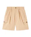 Loro Piana Eleazar Light Tussah Silk Bermuda Shorts In Ginseng Light Yellow