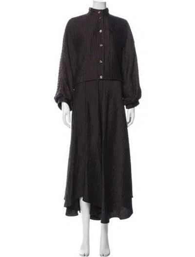 Pre-owned Loro Piana Elise Silk Skirt Set In Brown