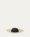 Loro Piana Elizabeth Braided Hemp Sun Hat In Blue Navy Natural St