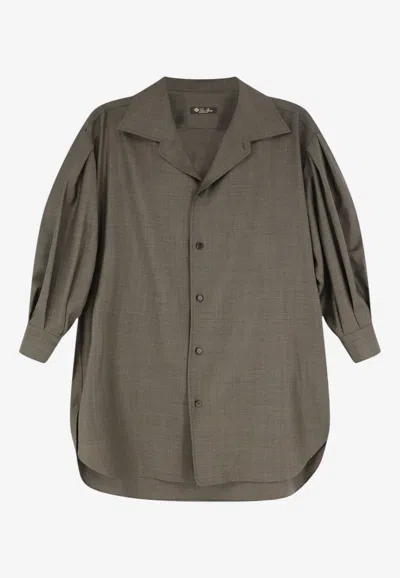 Loro Piana Elyse Wool Shirt In Brown