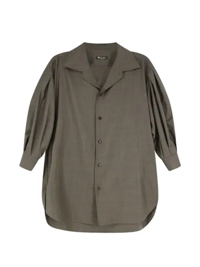 Loro Piana Elyze Bowling-collar Shirt In 브라운
