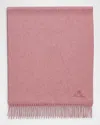 Loro Piana Embroidered Logo Cashmere Scarf In Pink