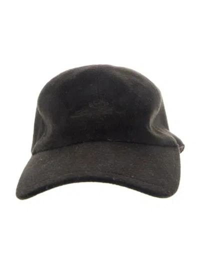 Pre-owned Loro Piana Embroidery Baseball Cap In Black