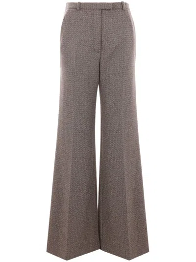 Loro Piana Wide-leg Virgin Wool Trousers In Natural Dark Brown