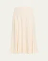 Loro Piana Erika Silk-wool Cady Midi Skirt In Multi
