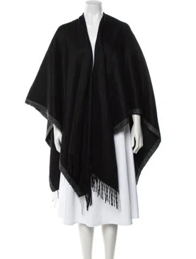 Pre-owned Loro Piana Escorial Wool Shawl In Black/grey