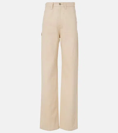Loro Piana Etienne High-rise Wide-leg Jeans In Beige