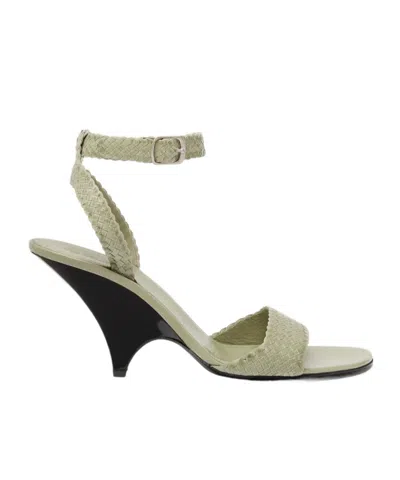 Loro Piana Eva Sandal In Green Fluorite