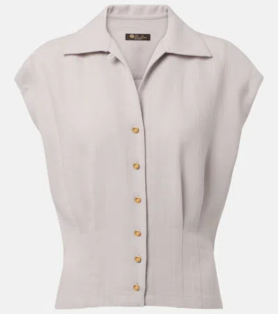 Loro Piana Evangeline Linen Top In Gray