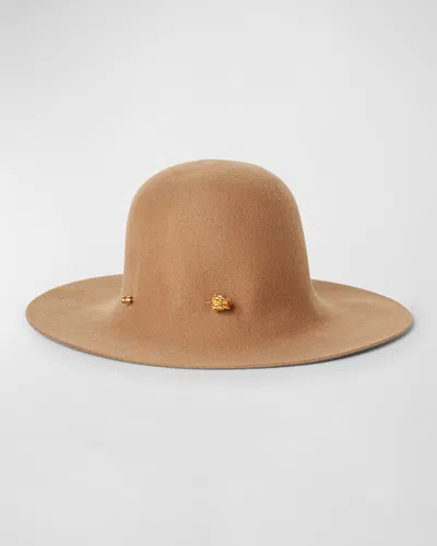 Loro Piana Evelyn Cashmere Felt Hat In E388 Light Tan