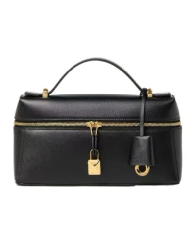 Loro Piana Extra Bag L23 Shoulder Bag In Black/gold
