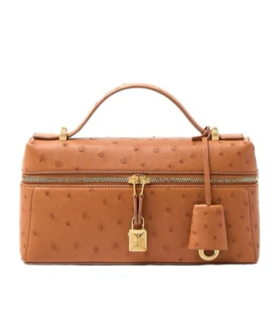 Loro Piana Extra Bag L23 Shoulder Bag In Cognac/sun Gold