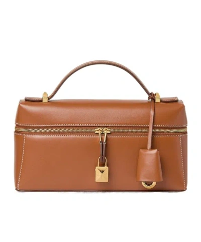 Loro Piana Extra Bag L23 In Warm Brown/sunshine Gold