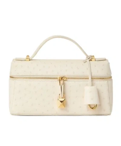 Loro Piana Extra Bag L23 In Whisper White/sun Gold