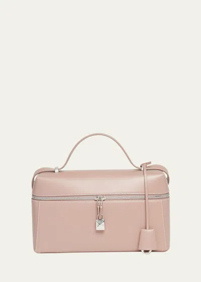 Loro Piana Extra Bag L27 Leather Saddle Bag In Pink