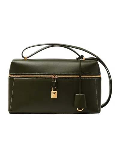 Loro Piana Extra Bag L27 In Ribbon Green/sun Gold