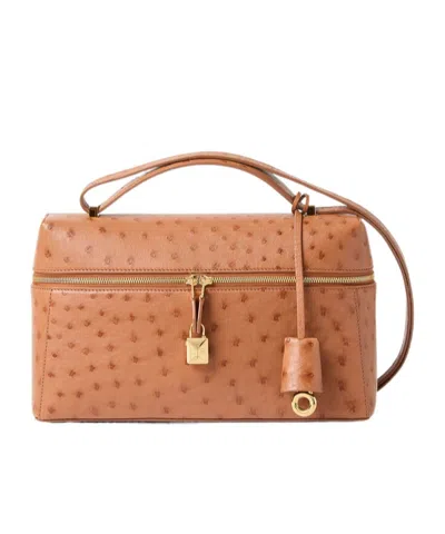 Loro Piana Extra Bag L27 Shoulder Bag In Cognac/sun Gold