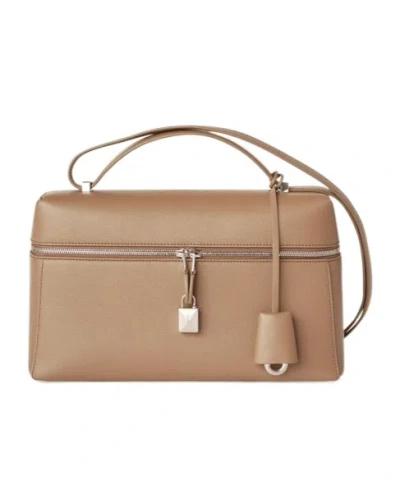 Loro Piana Extra Bag L27 Shoulder Bag In Warm Frankincense/ancient Silver