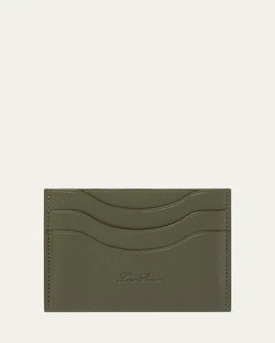 Loro Piana Extra Card Holder In Linen Calf Leather