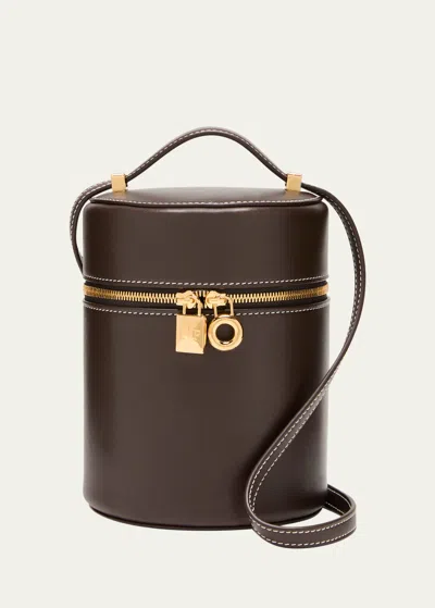Loro Piana Extra Case Medium Saddle Leather Bucket Bag In Brown