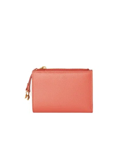 Loro Piana Extra Double Fold Wallet In Coral