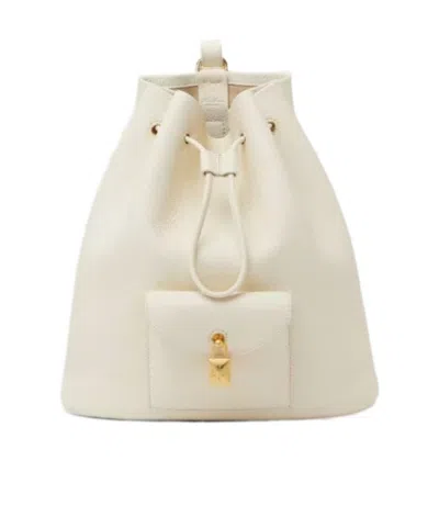 Loro Piana Extra Drawstring Backpack In White