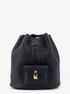 Loro Piana Women Extra Drawstring L27 Leather Backpack In Blue