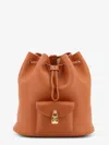 Loro Piana Extra Drawstring L27 Leather Backpack In Brown
