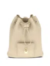 Loro Piana Extra Drawstring Leather Backpack In Neutral