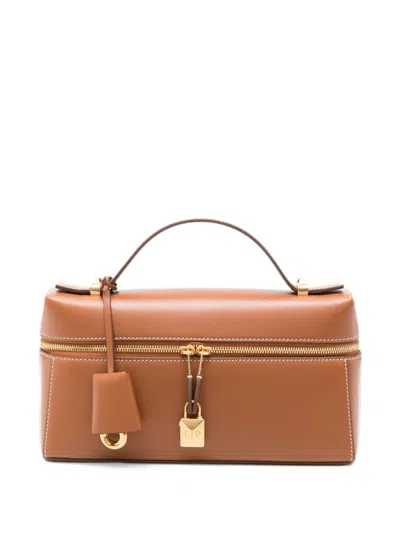 Loro Piana Extra L23 Leather Shoulder Bag In Brown