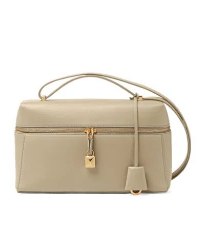 Loro Piana Extra L27 Shoulder Bag In Dried Tarragon/sun Gold