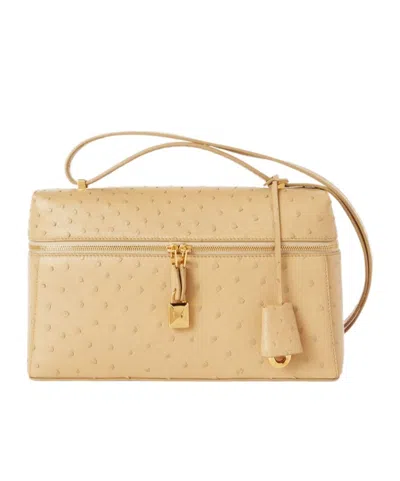 Loro Piana Extra L27 Zipper Shoulder Bag In Orix/sun Gold