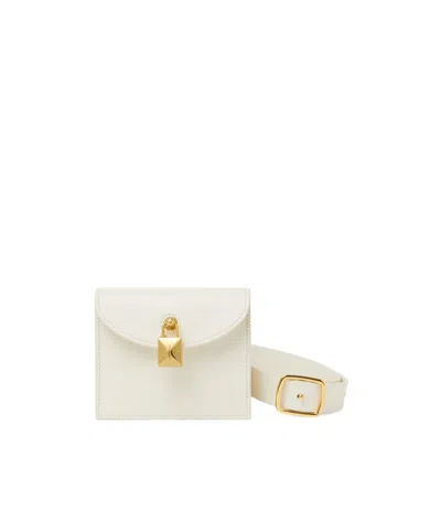Loro Piana Extra Pochette Belt Fanny Pack In Whispered White/sun Gold