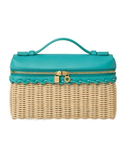 Loro Piana Extra Pocket L19 East-west Wicker In Malt Color/agate Color/sunshine Gold
