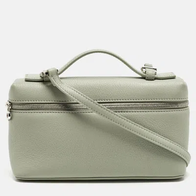 Pre-owned Loro Piana Extra Pocket L19 Light Green Leather Pouch Bag