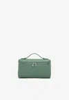 Loro Piana Extra Pocket L19 Pouch In Grained Leather In Green