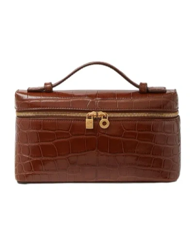 Loro Piana Extra Pocket L19 Shoulder Bag In Espresso/sun Gold